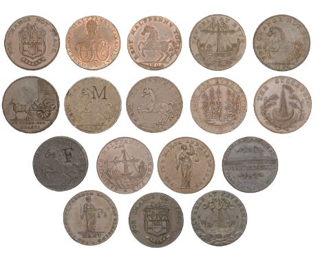 KENT, Dymchurch, William Parris, Halfpenny, 1794, 9.67g/6h (DH 15); Faversham, John Crow, Halfpenny, 1794, 8.92g/6h (DH 20); 