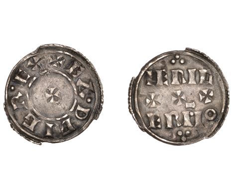 Eadwig (955-959), Penny, Two Line type [HT 1 ‘York’], Heriger, heriger m¯o divided by three crosses, trefoil of pellets above