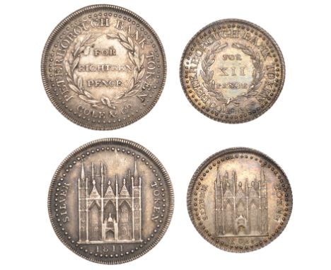NORTHAMPTONSHIRE, Peterborough, Cole & Co, Eighteen Pence, 1811, 5.74g/12h (D 3), Shilling, 1811, 3.80g/12h (D 5) [2]. First 