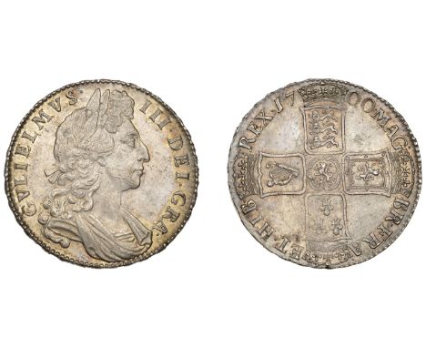 William III (1694-1702), Halfcrown, 1700, edge dvodecimo (ESC 1043; S 3494). Light surface marks, otherwise extremely fine, l