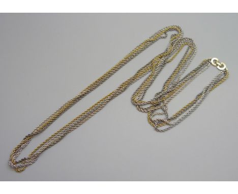 A long Christian Dior four-strand necklace, 90cm/36''