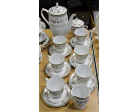 A Noritake Rosette pattern coffee service for six