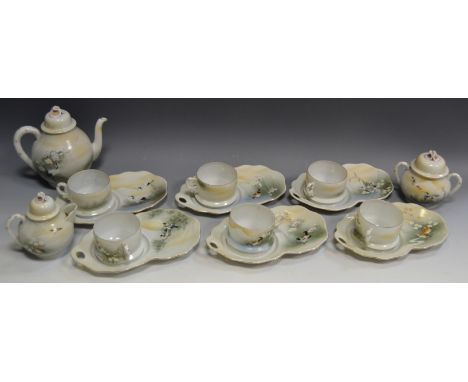A Japanese eggshell tea service,  c1925