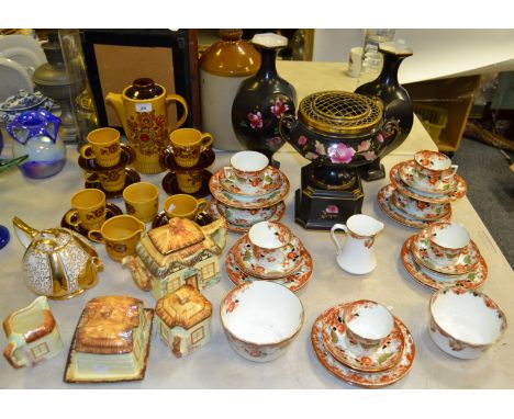 Ceramics - J.H.W. Longton Albion China Argus pattern part tea service; Palissy Sierra coffee service for six; Keele Street Po