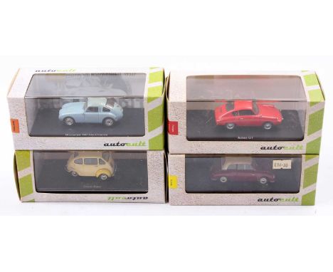 Auto Cult 1/43rd scale diecast group of 4 comprising reference numbers 06010 Jamos GT, 03007 Triver Rana, 03006 Maico 400/4, 