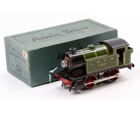 1932-6 Hornby EM320, 20v AC, 0-4-0 tin-printed tank loco, LNER 460, 12 spoke wheels, with con &amp; piston rods, green with w