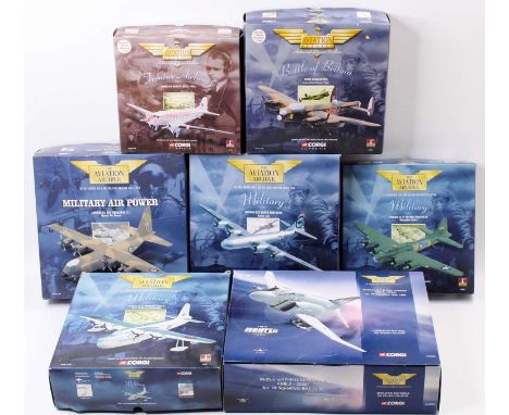 One box containing a collection of mixed scale Corgi Aviation Archive model aircraft, the majority of models have been on dis