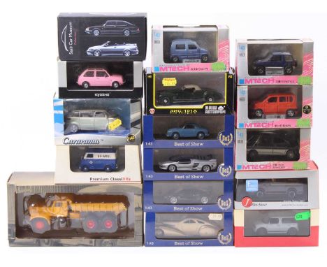 A collection of 16 boxed mixed 1/43rd scale models, with examples including a Best Of Show Models Rolls Royce Phantom Jonckhe