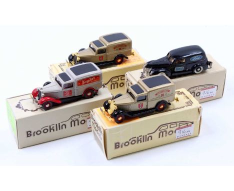 A collection of four boxed Brooklin 1/43 scale commercial vehicles to include a No. 16-1A 1936 Dodge van with Burma-Shave liv