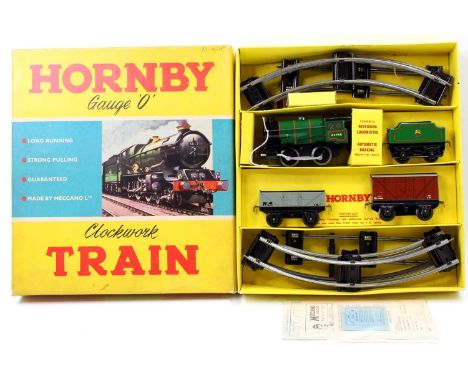 1956-65 No.30 Hornby Goods set, clockwork, comprising Type 30, 0-4-0 loco &amp; tender BR lined green 45746 with No.30 open w