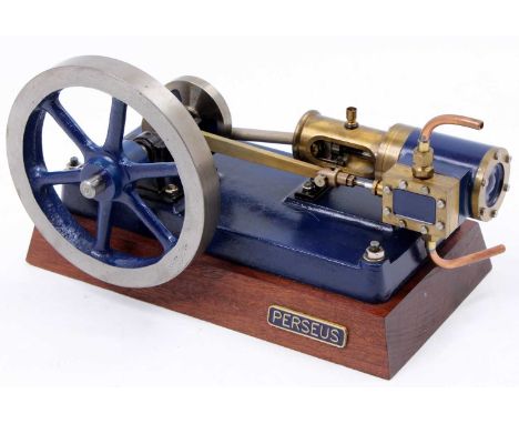 Cotswold Heritage Perseus single cylinder engine, comprising double acting cylinder and eccentric driven slide valve, raised 