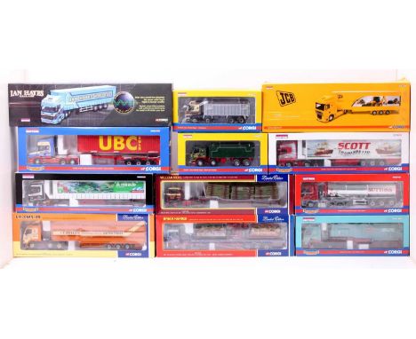 Corgi Toys modern issue 1/50th scale road transport group of 12 with examples including No. CC12924 Scania Topline Curtainsid