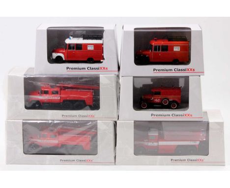 A collection of 6 various Premium Classixx F 1/43 scale emergency service vehicles, to include a Tatra 111 R CAS fire service