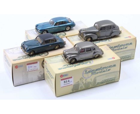 Lansdowne Models 1/43rd scale white metal model group of 4 comprising LDM26 1953 Jowett Javelin Deluxe, LDM115 1950 Jensen In