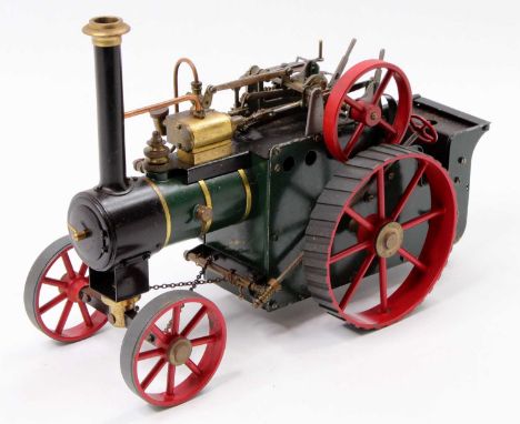 Mercer Precision Engineers of Birmingham, spirit-fired live steam traction engine, finished in green and red with single cyli