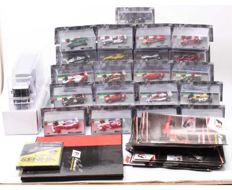 Tray containing a collection of Formula 1 related 1/43rd scale diecast vehicles to include Panini Collection March 711, and o