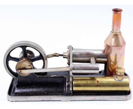 James Carter, Circa 1920, stationary horizontal hot air engine, length 21cm, comprising black base, with single cylinder powe