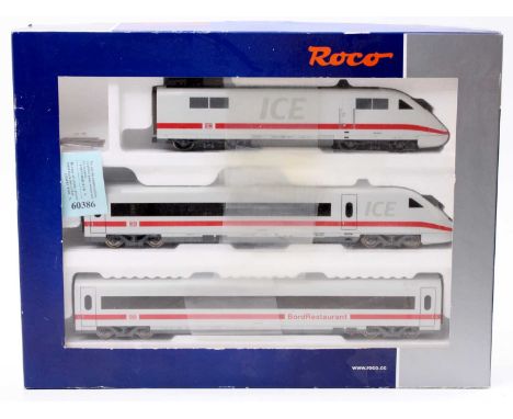 Roco 63087 DB-AG ICE 3-car electric set, light grey with red stripe &amp; lettering. (M) (BM) instructions.