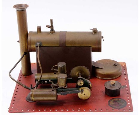 Bowman Models of Dereham model No. M122 live steam plant comprising of tin housed horizontal boiler, with original burner, fi