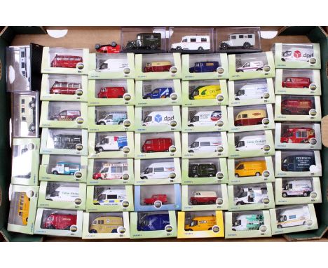 Fifty various plastic cased and loose Oxford 1/76 scale diecast vehicles, mainly commercial and emergency service interest to