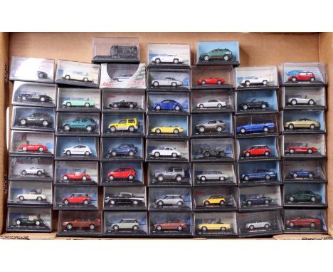 50+ various plastic cased Schuco and similar, 1/87 scale, diecast vehicle group to include a Schuco BMW Z8, a Schuco BMW Z3, 