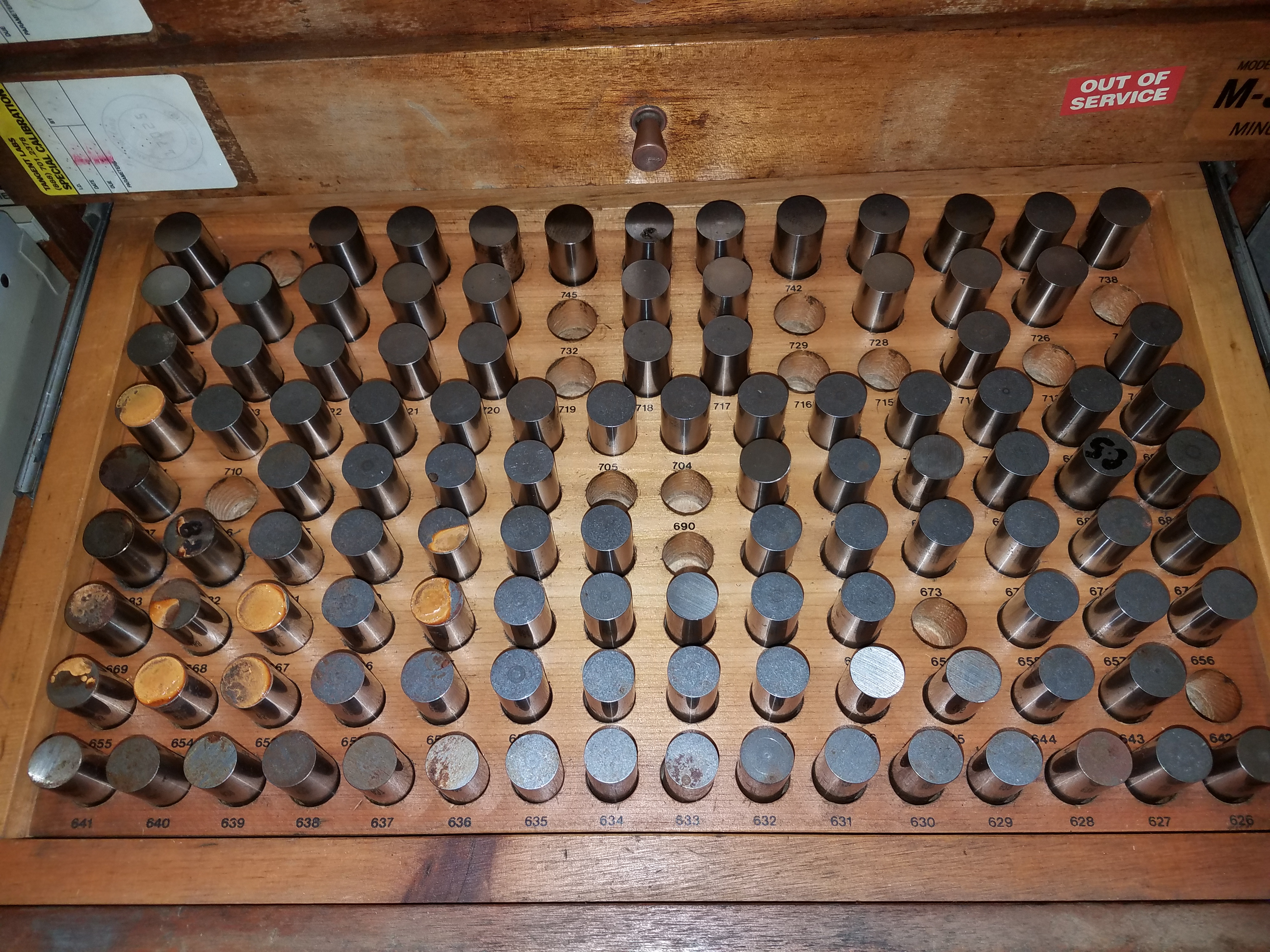 MEYER PIN GAGE SET (1) M1; (2) M2; (2) ML3; (2) ML4; (1) C10