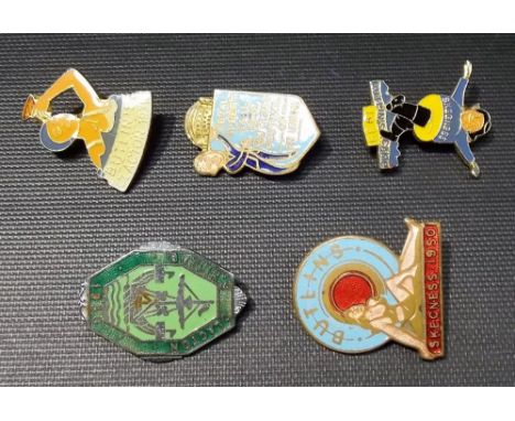Five vintage enamel Butlins badges