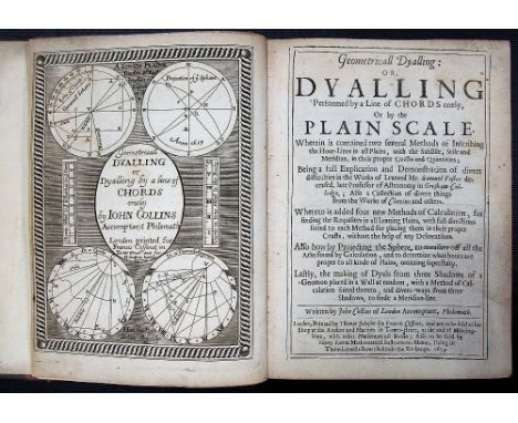 BOOK - COLLINS, John - 'GEOMETRICALL DYALLING: or DYALLING performed by a line of CHORDS only, or by the PLAIN SCALE...' prin