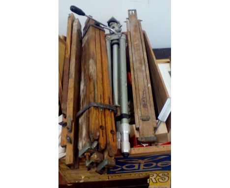 Assorted items to include Vintage Tripods