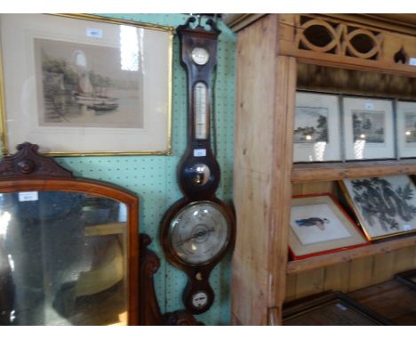 A Victorian banjo barometer named John Leone, Aylesbury, 96cm.