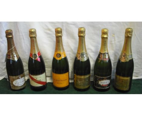 Six bottles of champagne and sparkling wine, to include: Heidsieck & Co., Verve Clicquot, G.H. Munn and others.