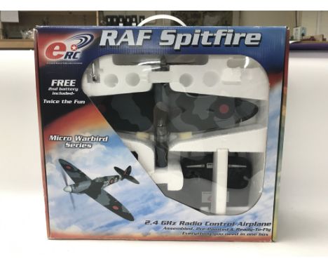 A boxed as new eRC model aircraft RAF Spitfire. NO RESERVE.