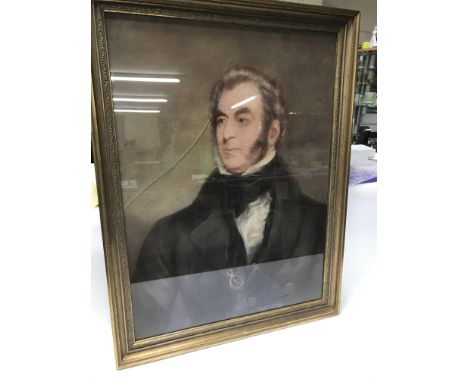 A pair of framed portrait pictures. Sizes approx 50x60cm &amp; 62x81cm