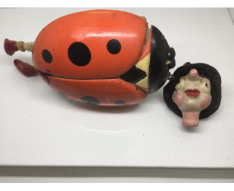 An unusual vintage composite model of a ladybird, approx 21cm long, a/f - NO RESERVE