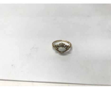 A 9ct gold and opal ring. Weight approx 1.8g, size approx K/L. NO RESERVE.