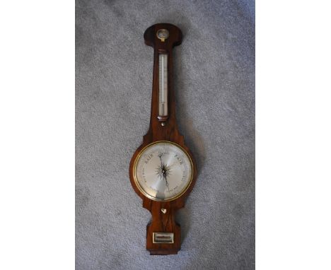 A 19th century rosewood banjo barometer. L.92cm 