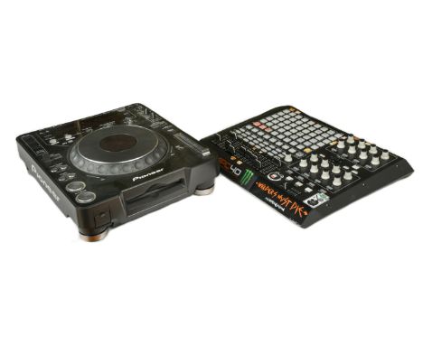 A collection of digital mixing equipment, to include an Akai APC40 ableton controller, in aluminium flight case, a pioneer CD