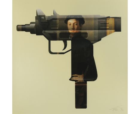 Magnus Gjoen  (British Contemporary) Machine Gun Renaissance Boy signed, dated 2011 and numbered 11/30 lower right giclée pri