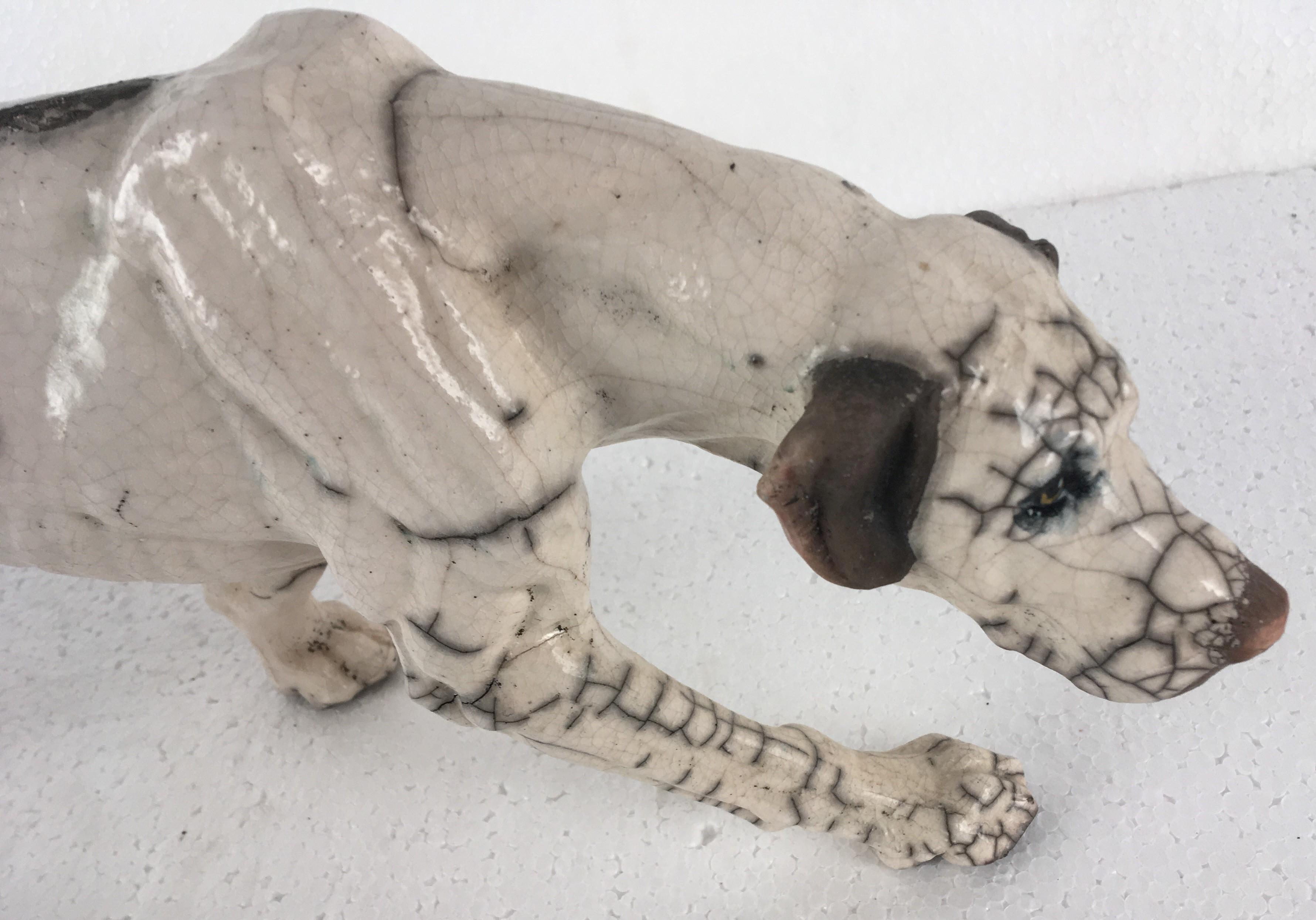 Keza Rudge (British 20th century), two Raku glazed pottery models of