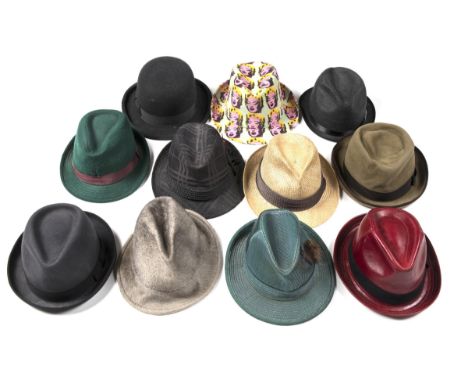 A collection of eleven mostly trilby type hats, many by CA4LA including an Andy Warhol Marilyn print hat (11)  