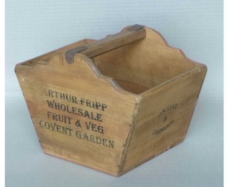 A group of assorted wooden vintage style trug crates, with painted lettering, 22x33x21cm. (6)