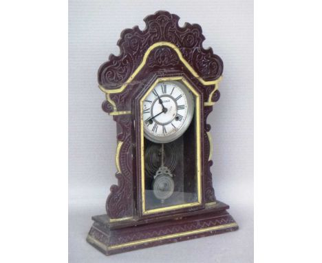 An antique wooden clock.