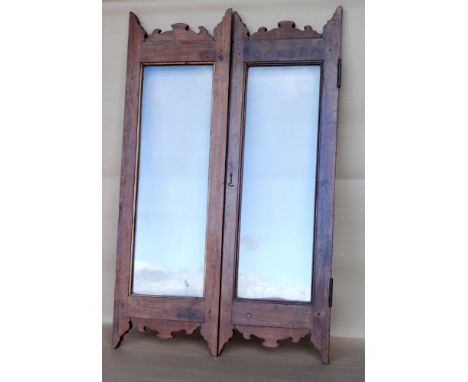 A pair of wooden frame glass panel doors, various sizes. (2)