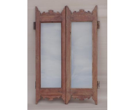 A pair of wooden frame glass panel doors, various sizes. (2)
