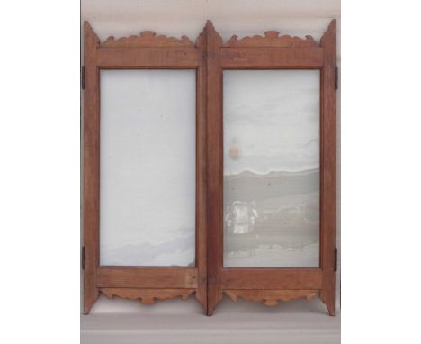 A pair of wooden frame glass panel doors, various sizes. (2)