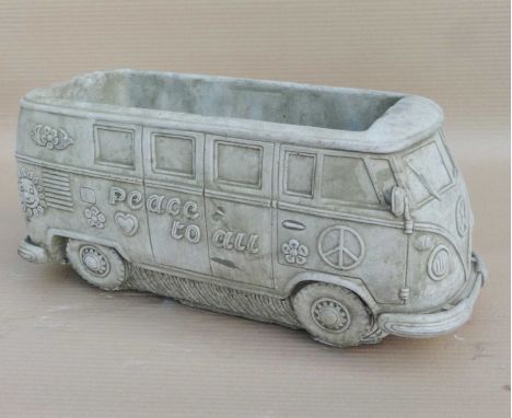Stone VW Camper Van planter. (2)