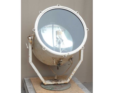 Large ships cast metal search light. 