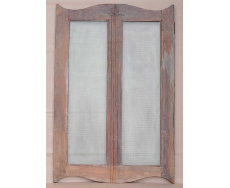 A pair of wooden framed glass panel doors. (2)