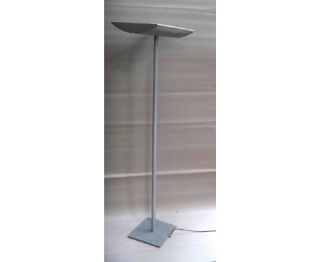 Three Chrome mesh upright standard lamp. 