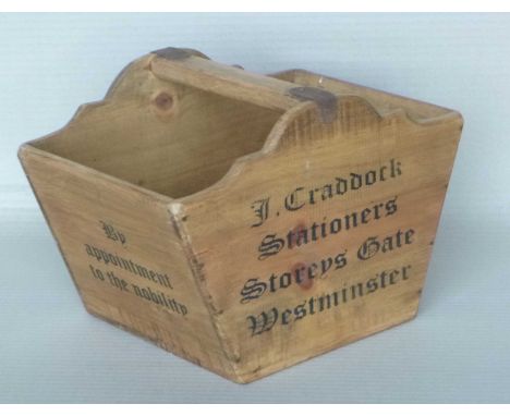 A group of assorted wooden vintage style trug crates, with painted lettering, 22x33x23cm. (6)